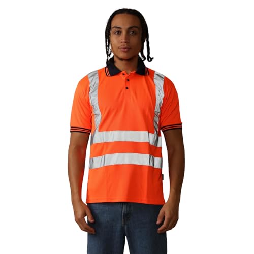 Polo de alta visibilidad bicolor Janisramone de manga corta para seguridad en construcción