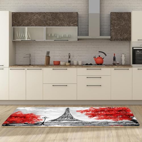 Tapis de cuisine Tour Eiffel lavable pour stopper l'humidité du sol