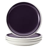 Rachael Ray Dinnerware Rise Collection 4-Piece Stoneware Salad Plate Set, Purple
