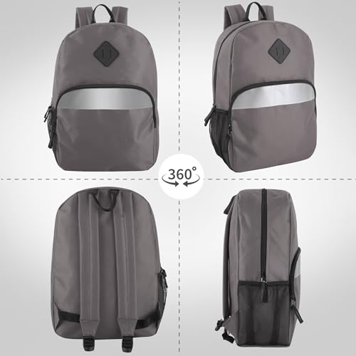 Trail maker Reflective School Backpack for Kids | Colorful Backpack with Adjustable Straps, Side Water Bottle Pockets (Grey)3