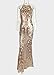 Yissang Women's Halter Floral Lace Sequined Sparkle Party Evening Cocktail Mermaid Maxi Long Dress Prom Gowns Rose Gold X-Large