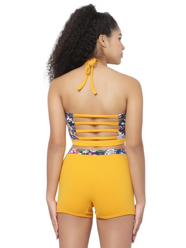 CUKOO Padded Yellow Printed Swimwear 1