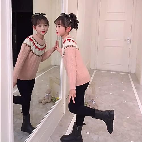 Kids Girls Vintage Cable Knit Sweater Toddler Cute Fox Pattern Thicken Warm Twist Knitted Crewneck Pullover Outerwear4