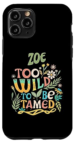 ZOE Name Cute Retro Girls Wildflower ZOE Name スマホケース iPhone 11 Pro 用