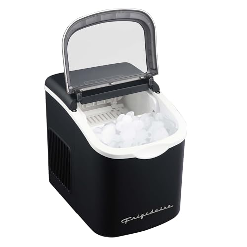 Image of FRIGIDAIRE Retro Compact Ice Maker Machine, Bullet Ice, 26 lb per Day (Black)