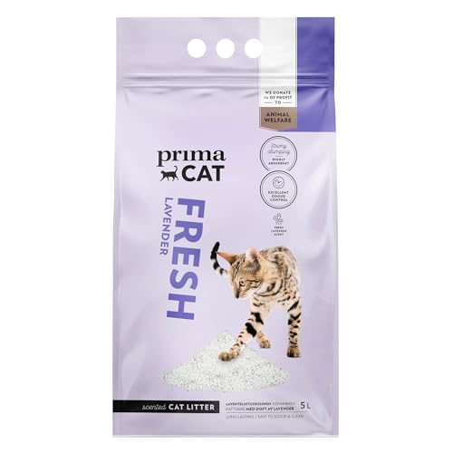 PrimaCat - Hygienic Lavender Scented Cat Litter Long Lasting Clay 5L (4kg)- Amazon Exclusive