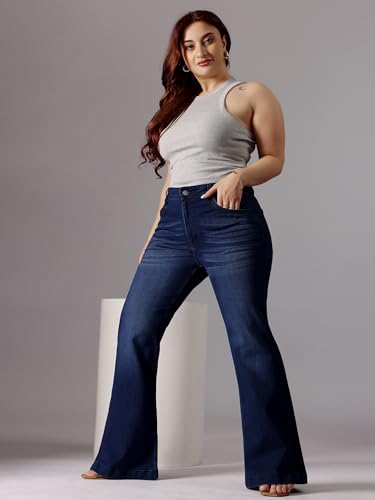 Image of Miss Chase A+ Women's High Rise Regular Stretchable Denim Bootcut Shaping Jeans