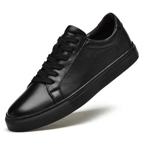 Men’s Fashion Sneakers Polished Leather Mens Dress Sneakers Stylish Retro Mens Business Casual Shoes Size 6-14