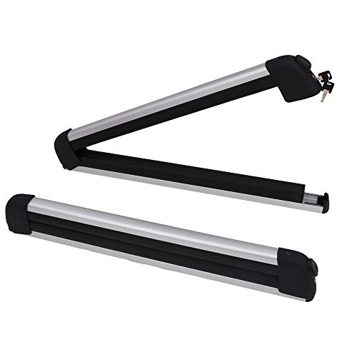 Universal Car Ski Snowboard Roof Racks,for 6 Pair Skis / 4 Snowboards,Lockable Fit Most Vehicles Equipped Crossbars