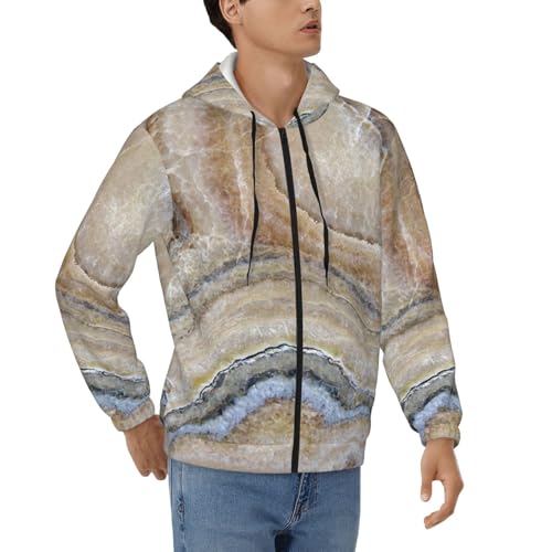 Sweatshirt épais homme à zip Onyx Stone bleu, veste mode pour sorties urbaines et soirées