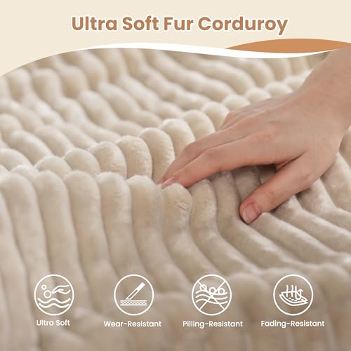 Image of HOOOWOOO Cloud Sectional Couches for Living Room,Modular Sectional Sofa No Assembly,165X110 Inch Plush Corduroy Large U Shaped Floor Couch Set with Extra Deep Seat Chaise Lounge(Beige)