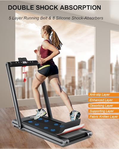 Image of Treadmill Under Desk Walking Pad,2 in 1 Folding Treadmill for Home /Office with Remote Control and APP，Large Screen