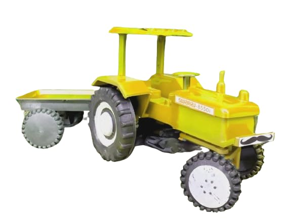 HNX Mini Farmer Tractor Toy with Trolley | Realistic Design Tractor with Dump Trailer | Handy and Endless Fun for Playtime for Kids- Yellow