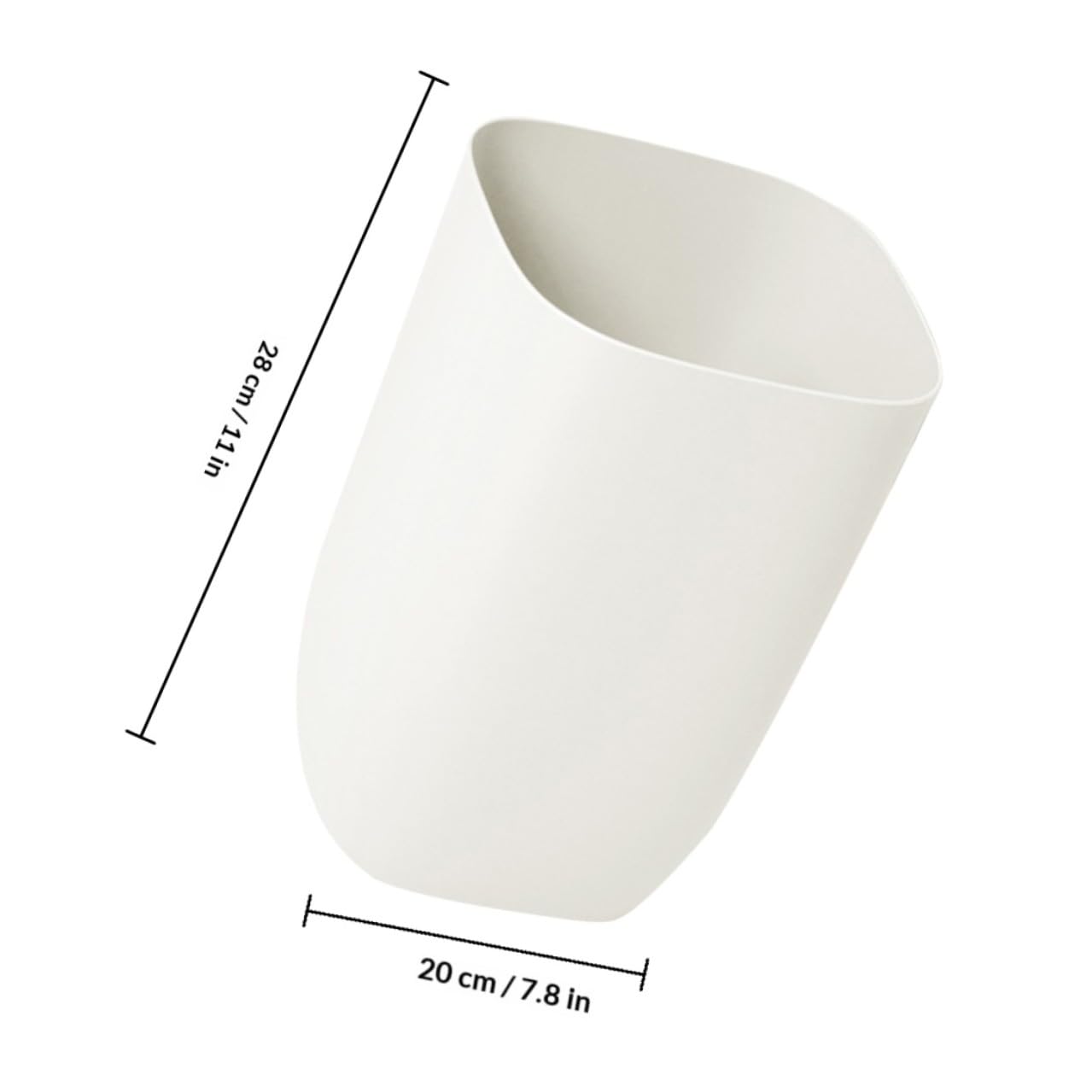 Alipis Small White Waste Bin Kitchen Trash Basket Single-Layer Plastic Garbage Can for Bathroom Office Home Storage and Organization