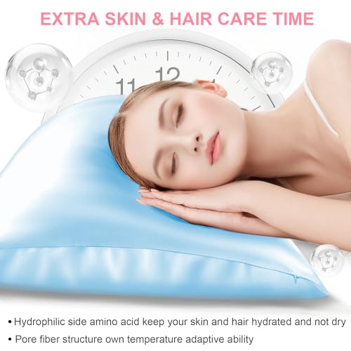 Mulberry Silk Pillow Cases 2 Pack King Size 20x36 Inches with Hidden Zipper, Ultra Smooth and Soft Breathable Cooling Silk Satin Pillowcase Set of 2, Better for Hair and Skin, Gifts for Women Men