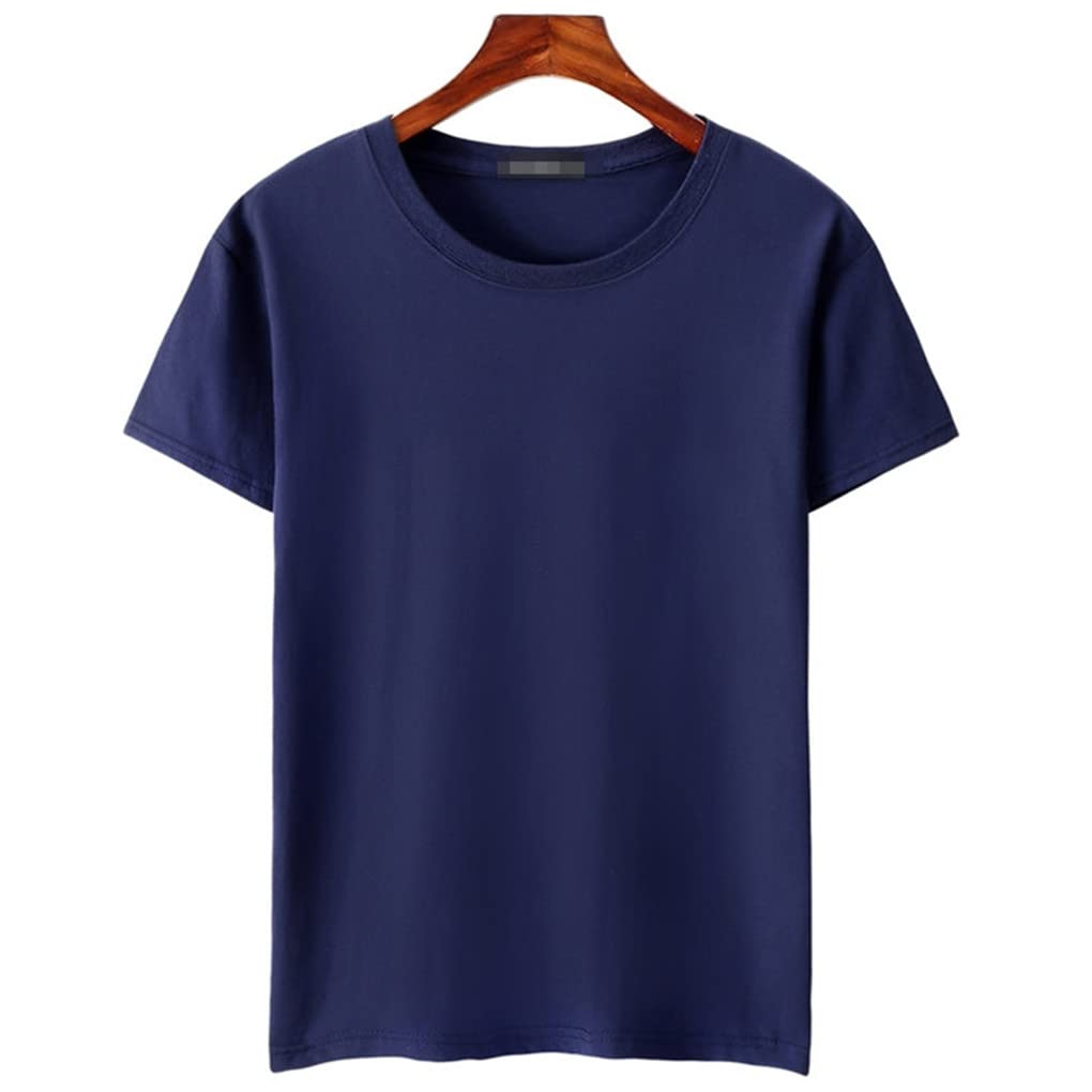 6 unidades/lote de camisetas de algodón para hombre, manga corta, unicolor, para verano, camisetas ajustadas, camisetas con cuello redondo