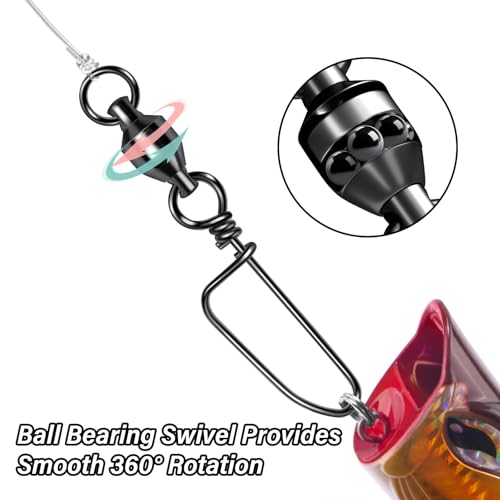 Roulements à billes de pêche 178lb anti-corrosion avec agrafe renforcée - 3