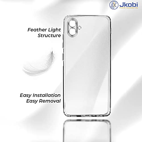 Image of Jkobi Back Cover Case for Samsung Galaxy A04 | A04E (Silicone Crystal Clear | Pure Camera Protection | Soft and Flexible for Charger and Headphone sockets | Shockproof Bumpers | Transparent)