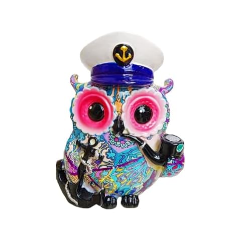 IDORTYBB Graffiti Owl Statue Sculpture Animal Art Figurine Home Decorations Living Room Book Shelf Cabinet Table Desk Top Centerpieces Ornaments (E1) Cover