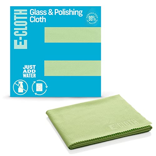 E-Cloth Glass & Polishing Cloths, Premium Microfiber Glass Cleaner, Great For Windows, Glass And Mirrors, Washable And Reusable, 100 Wash Guarantee, Lime Green, 1 Pack #TOP30