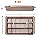WSNB Brownie Pan, 18 Pre-Slicer Carbon Steel Baking Pans, Brownie Cutter, Brownie Tray with Oil Brush, Pre-Cut Square Molds for Oven Baking Cupcakes, Fudge & Chocolate 12 X 8 X 2 inches