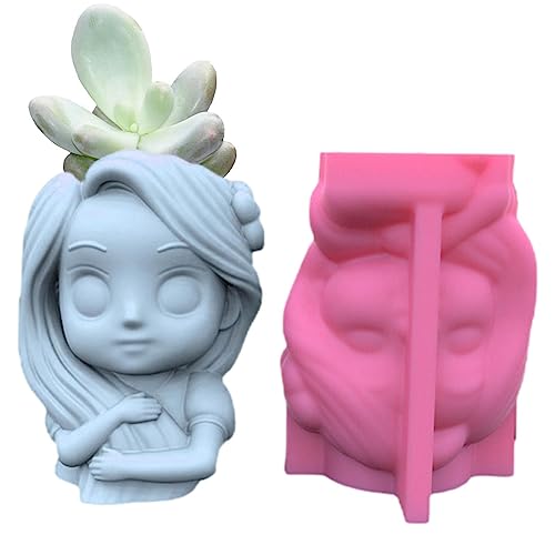 Facynde Molde de silicona para macetas, moldes para macetas para manualidades, decoración del hogar y manualidades para yeso, arcilla, resina, cemento, hormigón