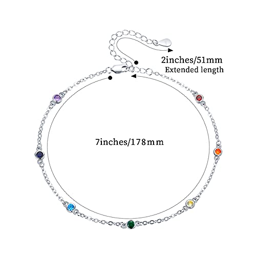 Chakra Bracelet Sterling Silver 7 Chakra Yoga Bracelet Wrist Link Bracelet Birthday Christmas Gifts For Women Wife Girlfriend #TOP4