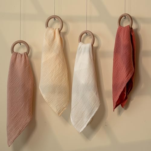 Image of Muslin Receiving Blankets, Neutral Blanket Swaddling for Newborn Boys and Girls, 5 Pack Breathable and Skin-Friendly Swaddle Wrap for Infant Baby (Sweet Colors)