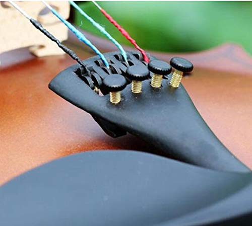 Xiaoyztan 1/4 Violin Tailpiece, Aluminum Alloy Violin Black Tail Piece Built with 4 Pcs Fine Tuners