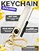 Lucrum for Mazda CX5 Key Fob Cover and Leather Keychain - TPU Key Case for Mazda 3, 6, CX-5, CX-9, CX-30, CX-50, CX-70-2019-2025 Keyfob Cover Compatible with WAZSKE11D0 - White and Gold