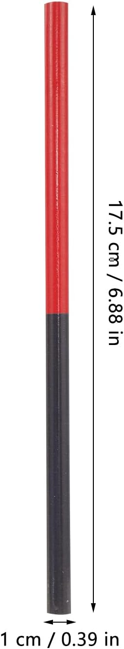 jojofuny 50 Pcs Double-Ended Red Blue Colored Pencils Hexagonal Wooden Carpenter Pencils 6.88 Inch for Drawing Marking Woodworking Bulk Pack
