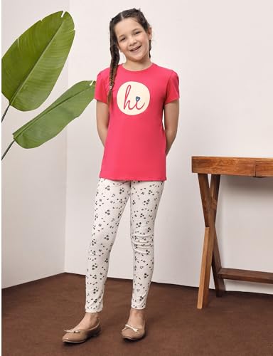 Image of Amazon Brand - Symbol Girl's Cotton Ribbed Stretchable Leggings | Ankle Length | Aged 2-14 Years