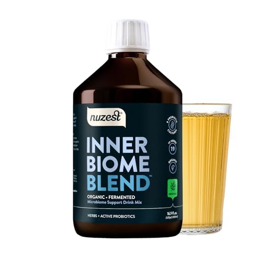 Nuzest Suplemento probiótico líquido com prebióticos e pós-bióticos, 50 bilhões de UFC, 20 porções, 500 mL