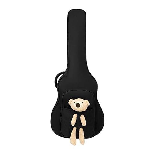 Kirnuo ギターケース、ギターギグバッグ、フロントポケット付き、ポータブル、エレキギターバッグ、調整可能な、36/40/41インチ、楽器バッグ、バックパック、厚くするウクレレバッグ、アコースティックギターケース (40〜41インチ,ブラック)