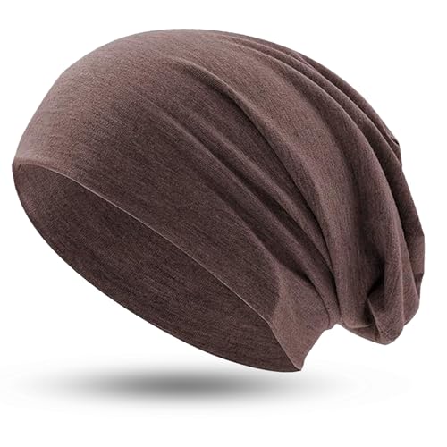 Hatstar Klassische Beanie Mütze in Jeans Braun meliert für Damen und Herren weiches & atmungsaktives Material in Einheitsgröße Übergangsmütze für Frühling Sommer und Herbst