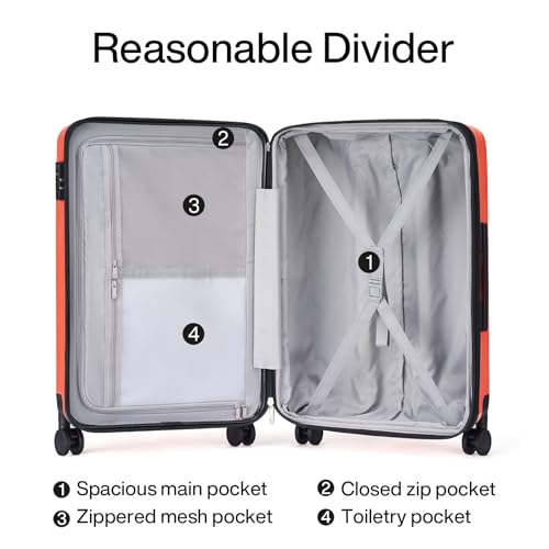 Image of Hanke Expandable Hard Shell Luggage Sets 2 piece Carry on Luggage with Wheels Suitcases Lightweight Checked TSA Luggage Rolling Large Suitcase Travel Luggage Bag Woman Men 20 /29 Inch(Orange)
