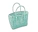Badekorb Einkaufskorb Hohlplastik Gewebte Tasche Strandtasche Am Meer (Light Blue)