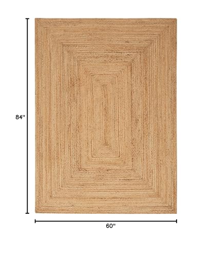 Tapete rectangular de yute natural 5' x 7' Nourison miniatura 2