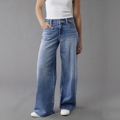 Mid Rise Jeans for Women Trendy Stretch Wide Leg Mom Jeans Y2k Baggy Long Trouser Jean Denim Cowgirl Pants2
