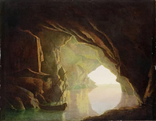 Affiche Grotte dans le Golfe de Salerne Wright of Derby pour un salon élégant 60x90cm