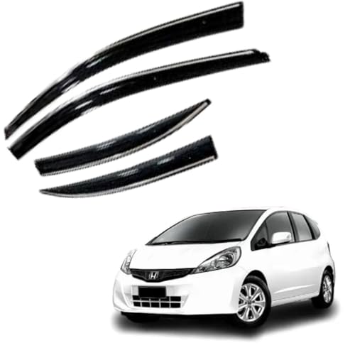Image of CAR SAAZ Chrome Line Door Visor for Jazz (2009-2013)(Set of 4Pcs) | Rain Guard | Wind Deflector