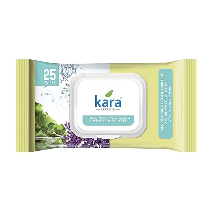 KARA Face Wipes, Make-up Removal Seaweed & Lavender, 25 wipes Pack of 3-image-14
