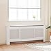 vidaXL Radiator Cover/Guard - Adjustable Length 55.9” to 80.7” White MDF Heater Cover for Living Room/Office