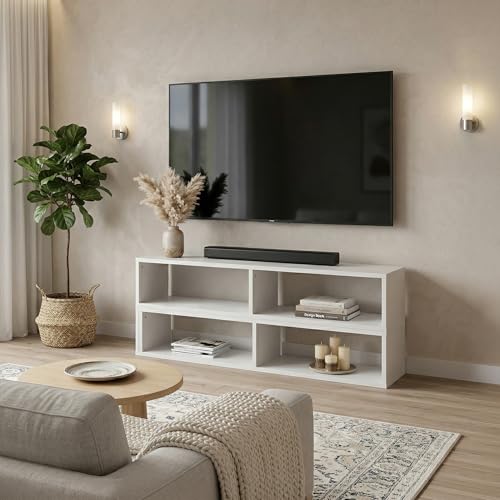 Image of Wakefit Gridis Engineered Wood TV Unit - Frosty White