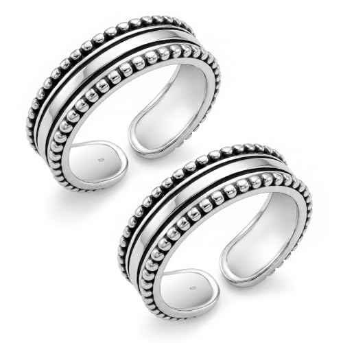 Image of TRUESILVER ACPL 925 Sterling Silver Toe Rings for Women | BIS Hallmarked Classic, Ruby Red & Cubic Zirconia Stone Toe Ring