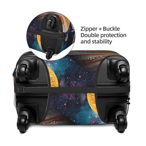 Solar System Planets Elastic Travel Luggage Cover, Washable Spandex Suitcase Protector, Anti-Scratch Fits 18-32 Inch4