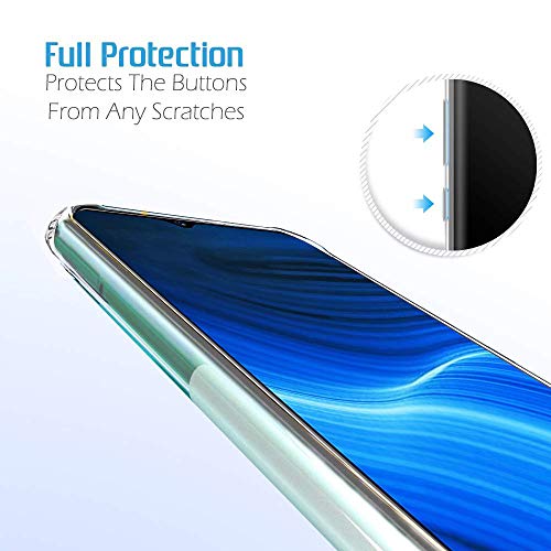Image of TheGiftKart Ultra Clear Slim Anti-Slip Grip Soft Silicone Back Cover Case with Complete Camera Protection & Anti-Dust Plugs Built-in for Realme X2 Pro (Transparent)
