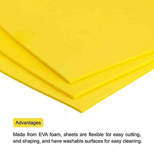 Image of uxcell EVA Foam Sheets Yellow 12 Inch x 9 Inch 2mm Thickness for Crafts DIY Pack of 30