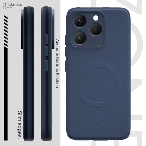 Image of Pikkme Back Cover for Realme 15T 5G / Realme Narzo 90 5G Soft Matte Silicone Mag-Safe Design (Mag-Safe Not Support) Camera Protection | Slim Fit Bumper Cover (Blue)
