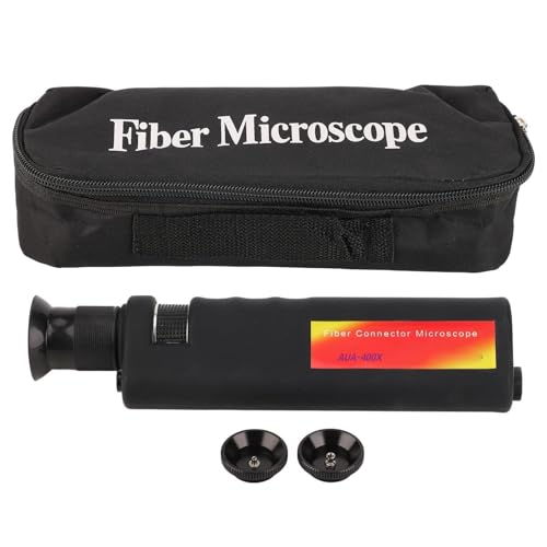 Image of Agatige Optical Fiber Microscope, 400x Handheld, LED Light, 2.5mm & 1.25mm Adapters, Fiber Cable Detector for SC FC ST LC